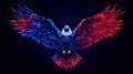 Majestic eagle with outstretched wings in patriotic colors as vector design Royalty Free Stock Photo