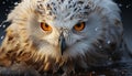 A majestic eagle owl staring, its sharp eyes piercing the night generated by AI Royalty Free Stock Photo