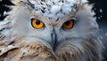 Majestic eagle owl staring, wisdom in its piercing animal eye generated by AI Royalty Free Stock Photo