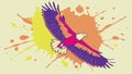 Majestic Eagle Paint Splash, Dynamic Wildlife Art, vector design Generative AI Royalty Free Stock Photo