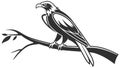 Majestic eagle perched on a branch, symbolizing strength and wisdom. vector design Generative AI Royalty Free Stock Photo