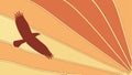 Majestic Eagle Silhouette Against Radiant Sunburst, vector design Generative AI Royalty Free Stock Photo