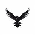 Majestic Eagle Silhouette Logo: Intense Movement In Petros Afshar Style