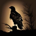 Majestic Eagle Silhouette at Sunset Royalty Free Stock Photo