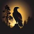 Majestic Eagle Silhouette at Sunset Royalty Free Stock Photo