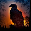 Majestic Eagle Silhouette at Sunset Royalty Free Stock Photo
