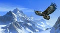 a majestic eagle soaring high above through mountains