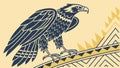 Majestic Eagle on Tribal Pattern Background Vector, vector design Generative AI Royalty Free Stock Photo