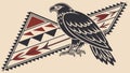 Majestic Eagle on Tribal Patterned Background, vector design Generative AI Royalty Free Stock Photo