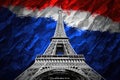 Majestic Eiffel tower Paris monument with French flag colors for bastille day Generated Ai Royalty Free Stock Photo