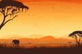 Majestic Elephant african savanna. Generate Ai