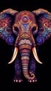 Majestic Elephant in Grungeon Style on Dark Background.