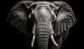 Majestic Elephant With Tusks in the Dark