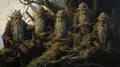 Majestic Ents: AI-Crafted Illustration of Ancient Tree Guardians Unleashed