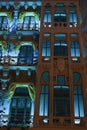 Majestic facades modernist style in Saragossa at night