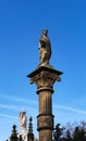 Majestic figure on top of the column Royalty Free Stock Photo