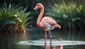 Graceful Flamingo at Waterside