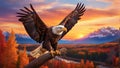 Majestic flight of a bald eagle