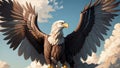 Majestic Freedom A Patriotic Bald Eagle Soaring on Patriot Day.AI Generated