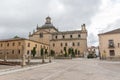 Majestic front view at the iconic spanish Romanesque and Renaissance architecture building at the Iglesia de Cerralbo, downtown