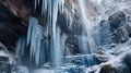 Majestic Frozen Waterfall in Midday Light