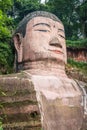 Majestic Giant Leshan Buddha head, face and torso Royalty Free Stock Photo