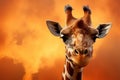 Majestic giraffe graces an exotic animal banner, a wild beauty