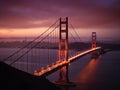 Golden Gate Bridge Shrouded in Twilight Royalty Free Stock Photo