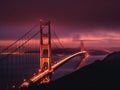 Golden Gate Bridge Shrouded in Twilight Royalty Free Stock Photo