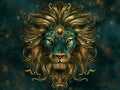 Majestic Golden Lion Illustration Royalty Free Stock Photo