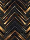 Majestic golden triangles are set against a shadowy black backdrop, creating an alluring, high-contrast geometric