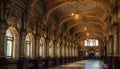Majestic Gothic architecture inside famous Catholic basilica generated by AI