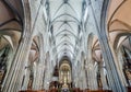Majestic gothic cathedral interior.