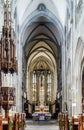 Majestic gothic cathedral interior.