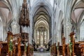 Majestic gothic cathedral interior.