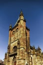 Majestic gothic cathedral in little city Niederhaslach