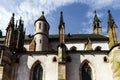 Majestic gothic cathedral in little city Niederhaslach