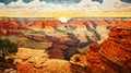 Majestic Grand Canyon: A Mosaic-inspired Realism Painting