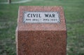 Majestic granite monument for Civil war at a cemetery