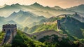 Majestic Great Wall Documentary Royalty Free Stock Photo