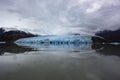 Panoramic photo of the grey glacier and it`s lake, torres del paine national park, southern chilean patagonia.