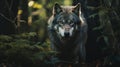 Majestic Grey Wolf In Enchanting Forest - Captivating Photography
