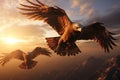 Majestic hawks soaring through ancient skies octan Royalty Free Stock Photo
