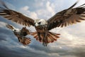 Majestic hawks soaring through ancient skies octan Royalty Free Stock Photo