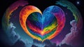 A majestic heart crafted from a spectrum of vibrant Colors