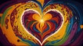 A majestic heart crafted from a spectrum of vibrant Colors