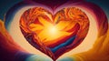 A majestic heart crafted from a spectrum of vibrant Colors
