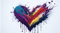 A majestic heart crafted from a spectrum of vibrant Colors