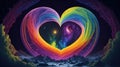 A majestic heart crafted from a spectrum of vibrant Colors