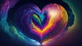 A majestic heart crafted from a spectrum of vibrant Colors